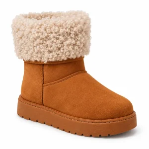 Bottines femme fourrées marron avec plateforme élégantes pour hiver
