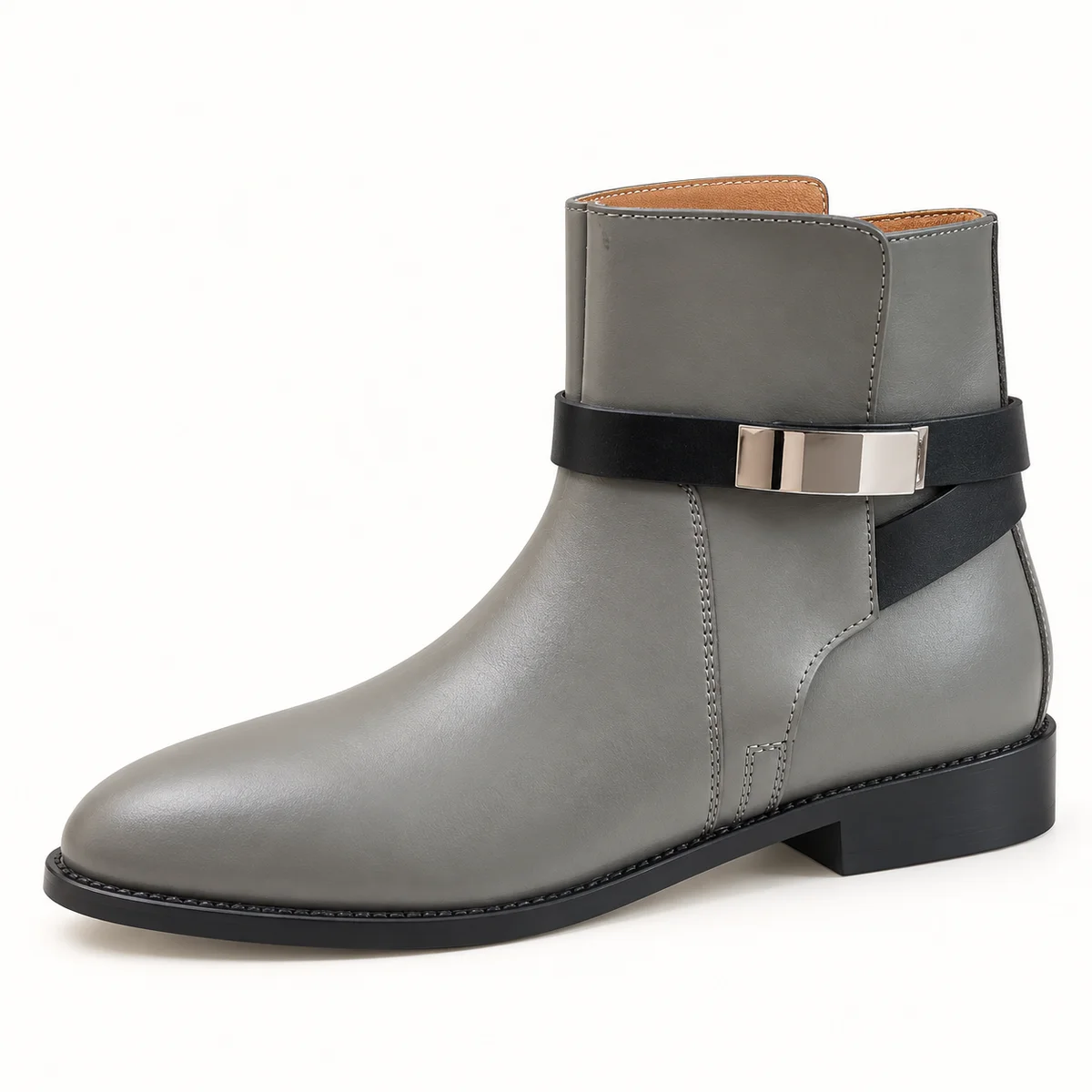 Bottines à bride noire et petit talon pour femme en style chic