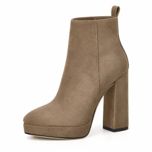 bottines femme grises a plateforme et tres haut talon lot18a vue principale