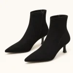 bottines femme noires a bout pointu et petit talon fin vue principale