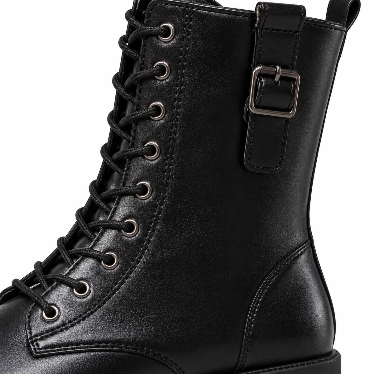 Chaussures mode femme noires à lacets et bride sophistiquée
