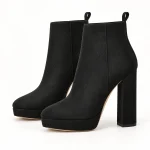 Bottines femme noires à plateforme et talon cylindrique élégantes