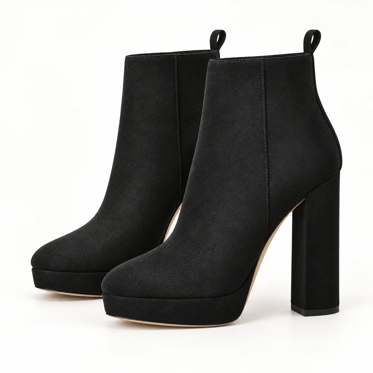 Bottines femme noires à plateforme et talon cylindrique élégantes