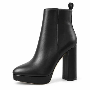 bottines femme noires a plateforme et talon epais lot18a vue principale