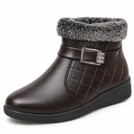 Bottines femme noires fourrées avec boucle et zip pour hiver élégantes