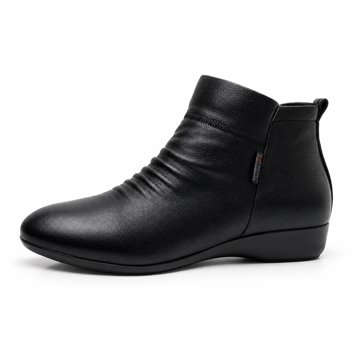 Bottines noires fourrées pour femme avec talon bas et confort