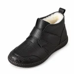 Bottines femme noires fourrées avec zip avant pour l'hiver