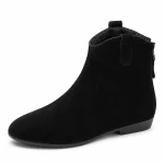 Bottines femme noires fourrées avec zip et finition veloutée vue de face
