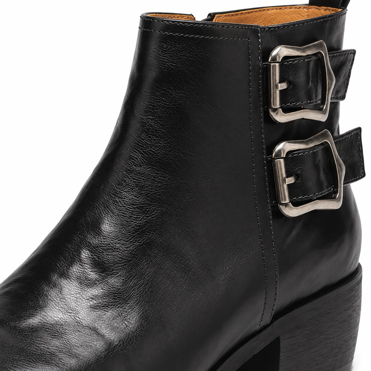 Chaussures femme noires modernes à deux boucles pour un look tendance