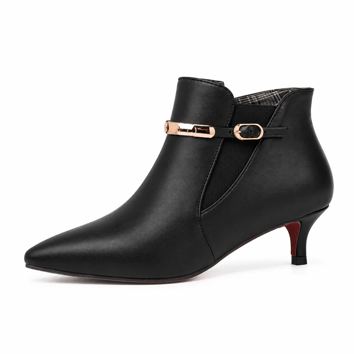 Bottines noires féminines avec talon discret et design chic