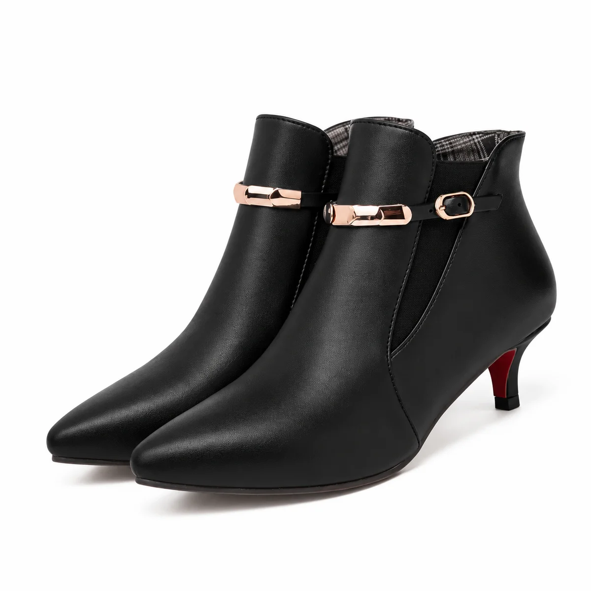 Bottines femme noires pointues avec petit talon fin élégantes