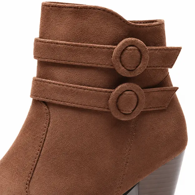 Accessoire mode femme bottines rétro marron foncé tendance