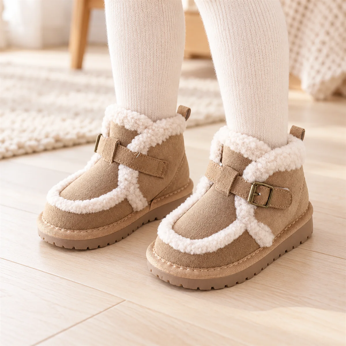 bottines fille abricot fourrees a scra 44500 11a porte