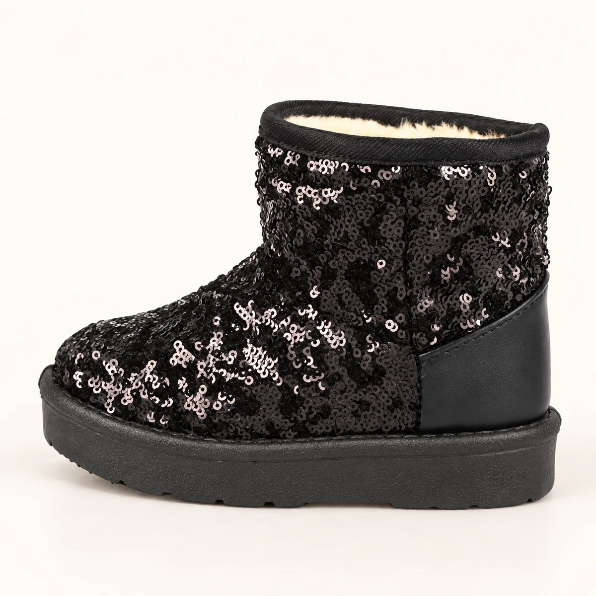 Bottines à sequins pour fille avec semelle épaisse solide