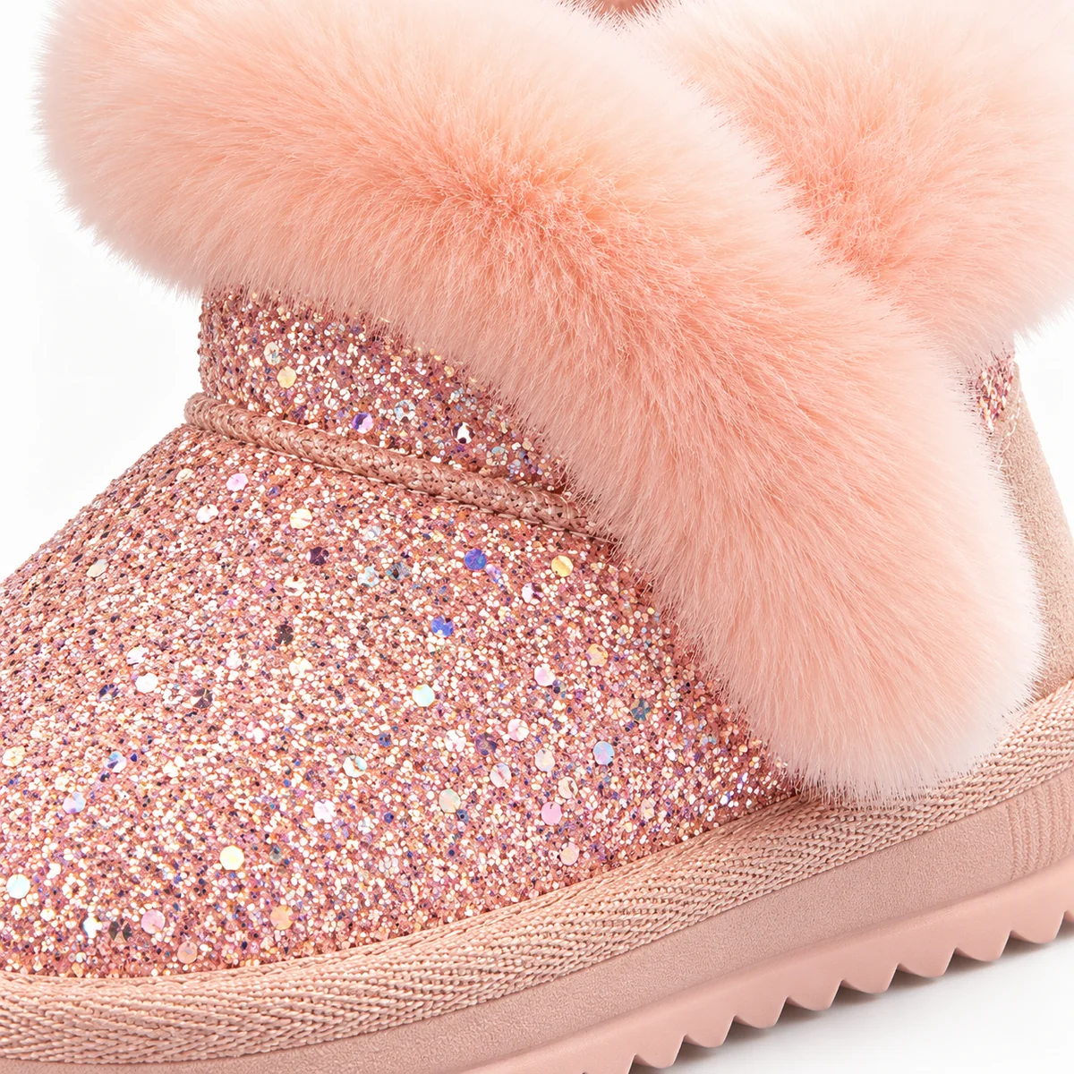 bottines fille roses fourrees a bride 44535 11b detail
