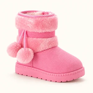 bottines fille roses fourrees a pompon 44526 11b vue principale