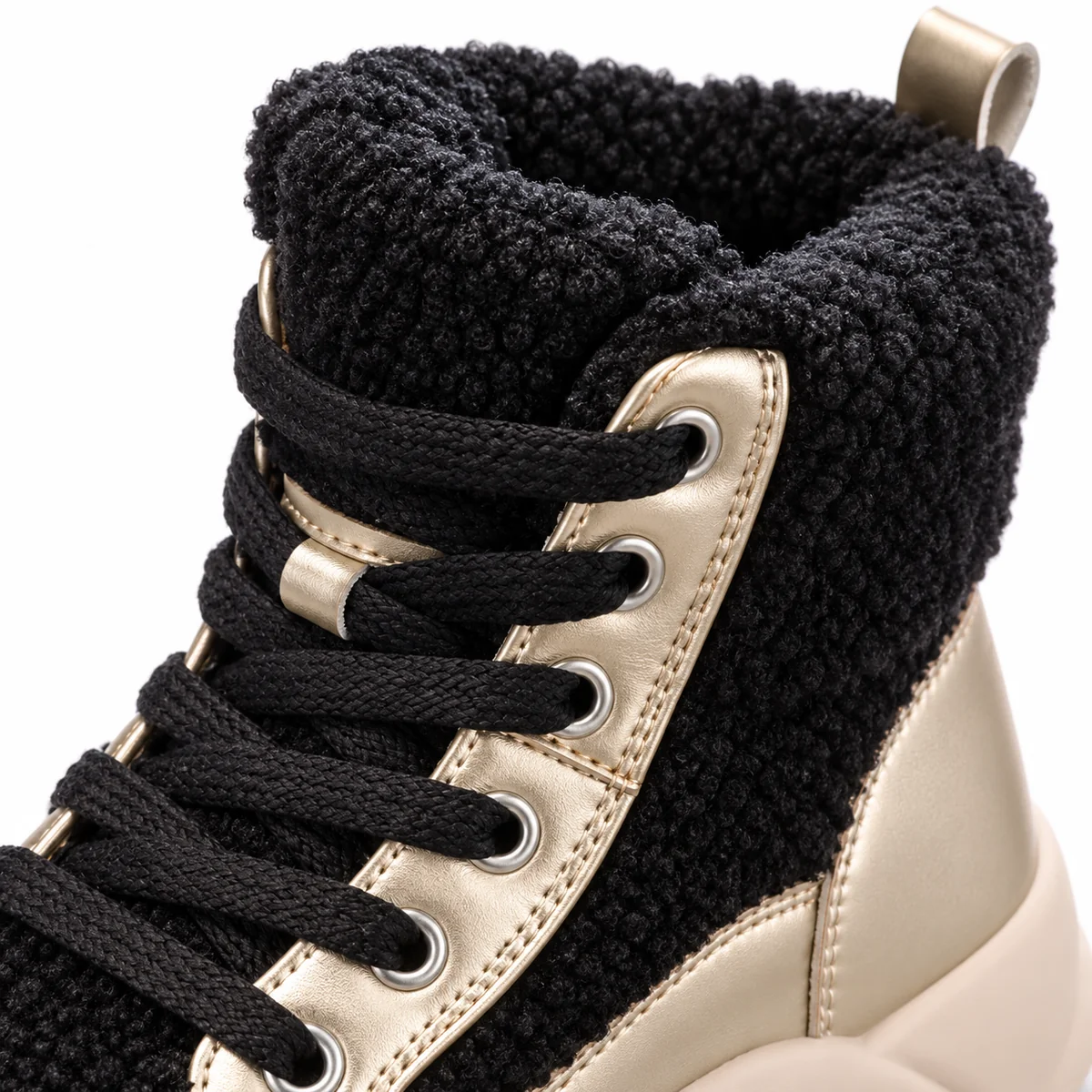 Bottines garçon à lacets et zip, coloris bicolore, idéales pour hiver