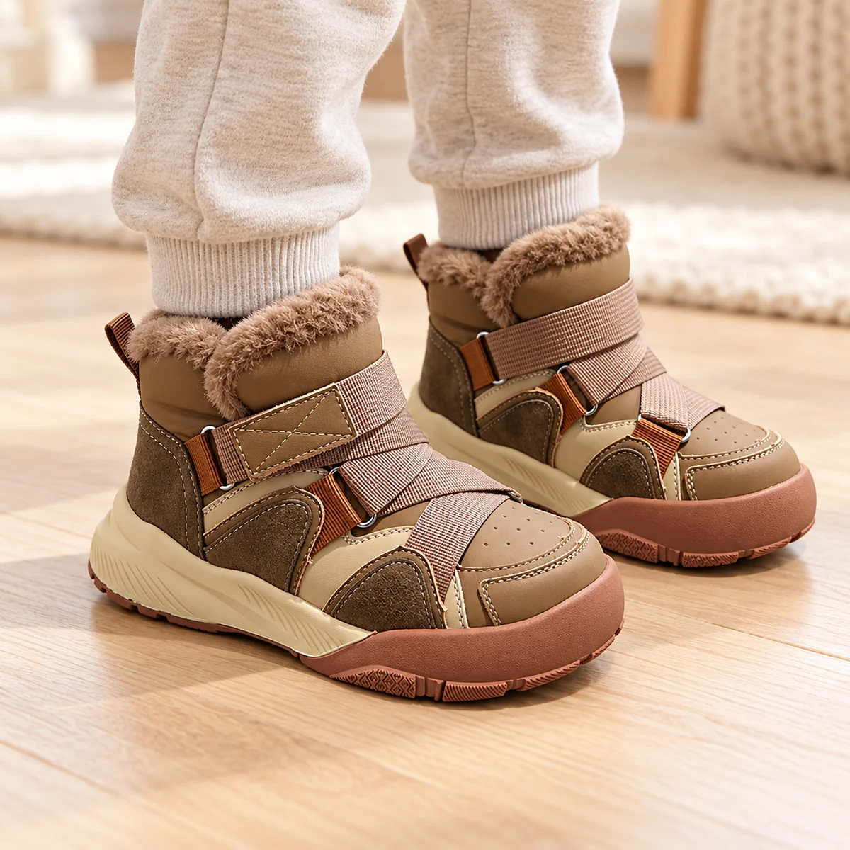 bottines garcon kaki a doublure neopre 44698 10b porte