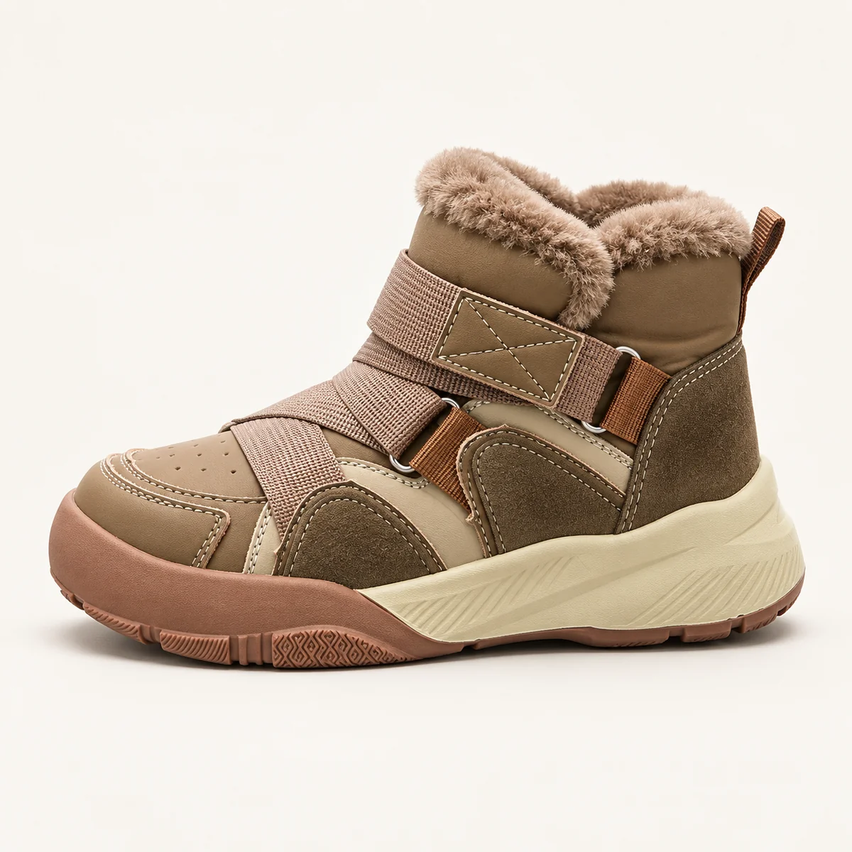 bottines garcon kaki a doublure neopre 44698 10b vue laterale