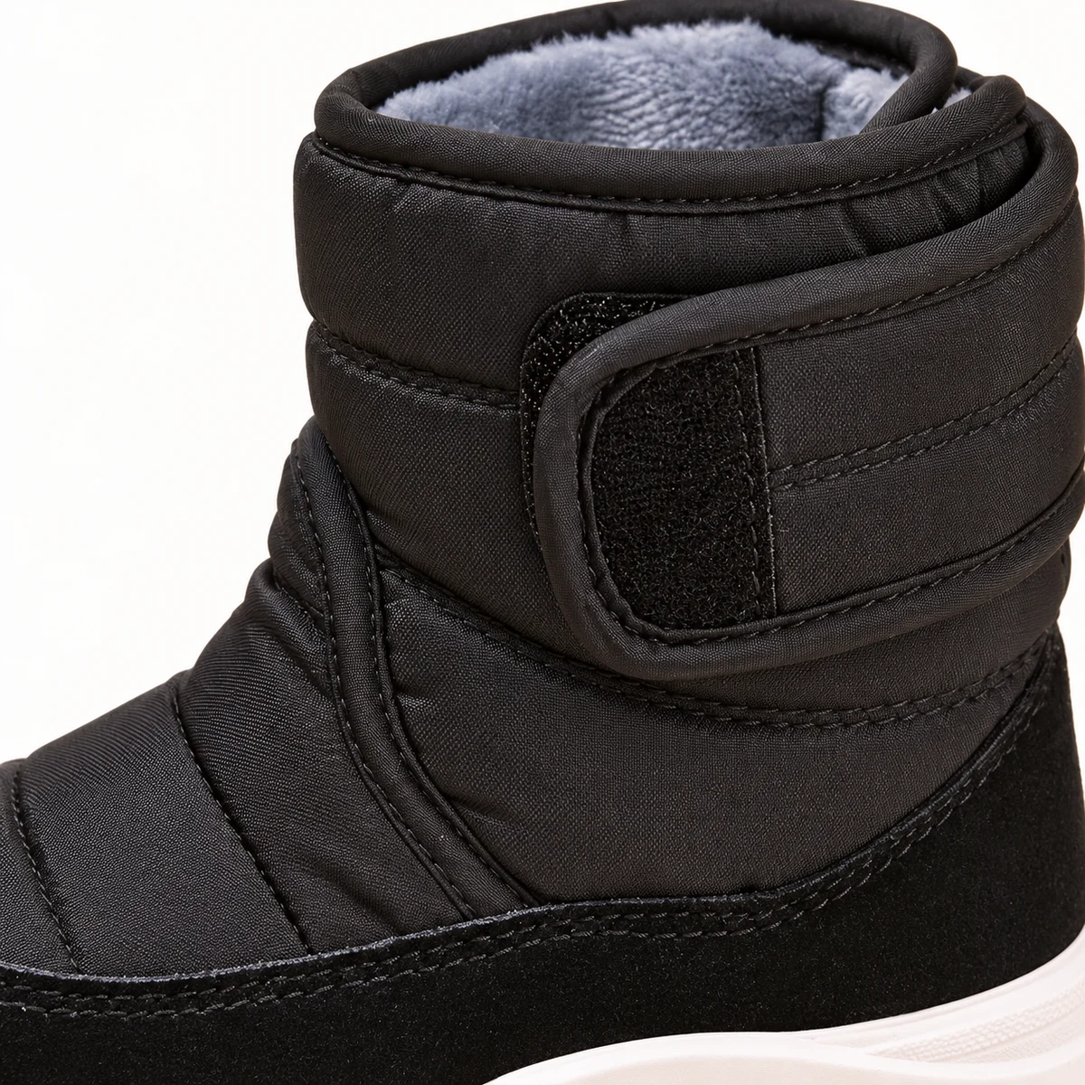 Chaussures garçon noires à scratch avec semelle blanche moderne