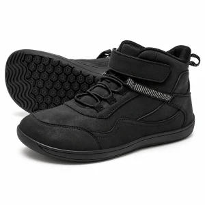 Bottines garçon noires à scratch et laçage pour enfants