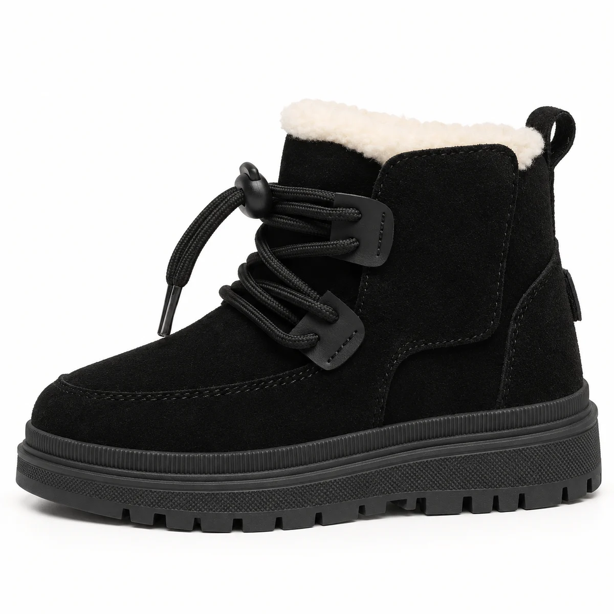Chaussures garçon noires à scratch avec semelle crantée pour l'automne