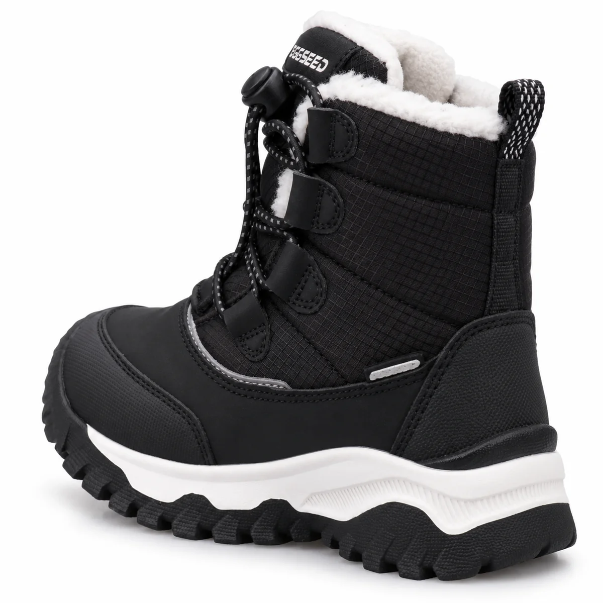 Bottines garçon noires confortables avec fermeture à cordon