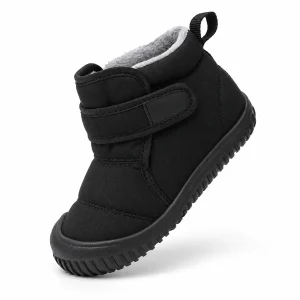 Bottines garçon noires matelassées avec scratch pour le confort