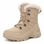 Bottines homme beiges fourrées avec lacets élégantes