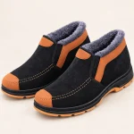 Bottines homme fourrées à enfiler avec détails camel élégantes et confortables