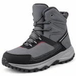 Bottines homme grises fourrées avec empiècements noirs élégantes