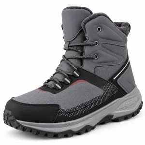 Bottines homme grises fourrées avec empiècements noirs élégantes