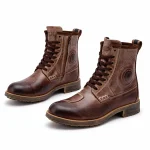 Bottines homme marron à lacets avec effet patiné élégantes pour homme