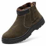 Bottines homme marron fourrées à scratch pour hiver élégantes
