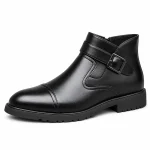 Bottines homme noires avec boucle et fermeture éclair élégantes
