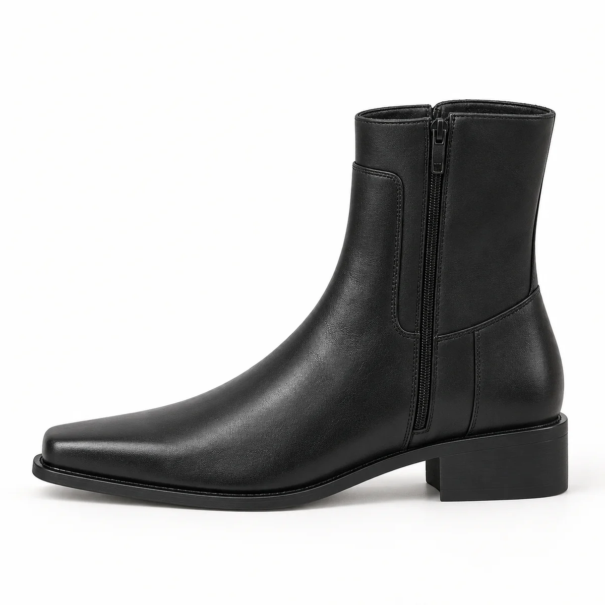 Bottines noires pour homme avec zip avant et design moderne