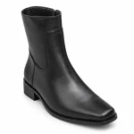 Bottines homme noires à bout carré avec zip élégant