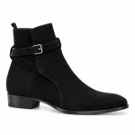 Bottines homme noires avec bride et talon bas élégantes pour homme moderne