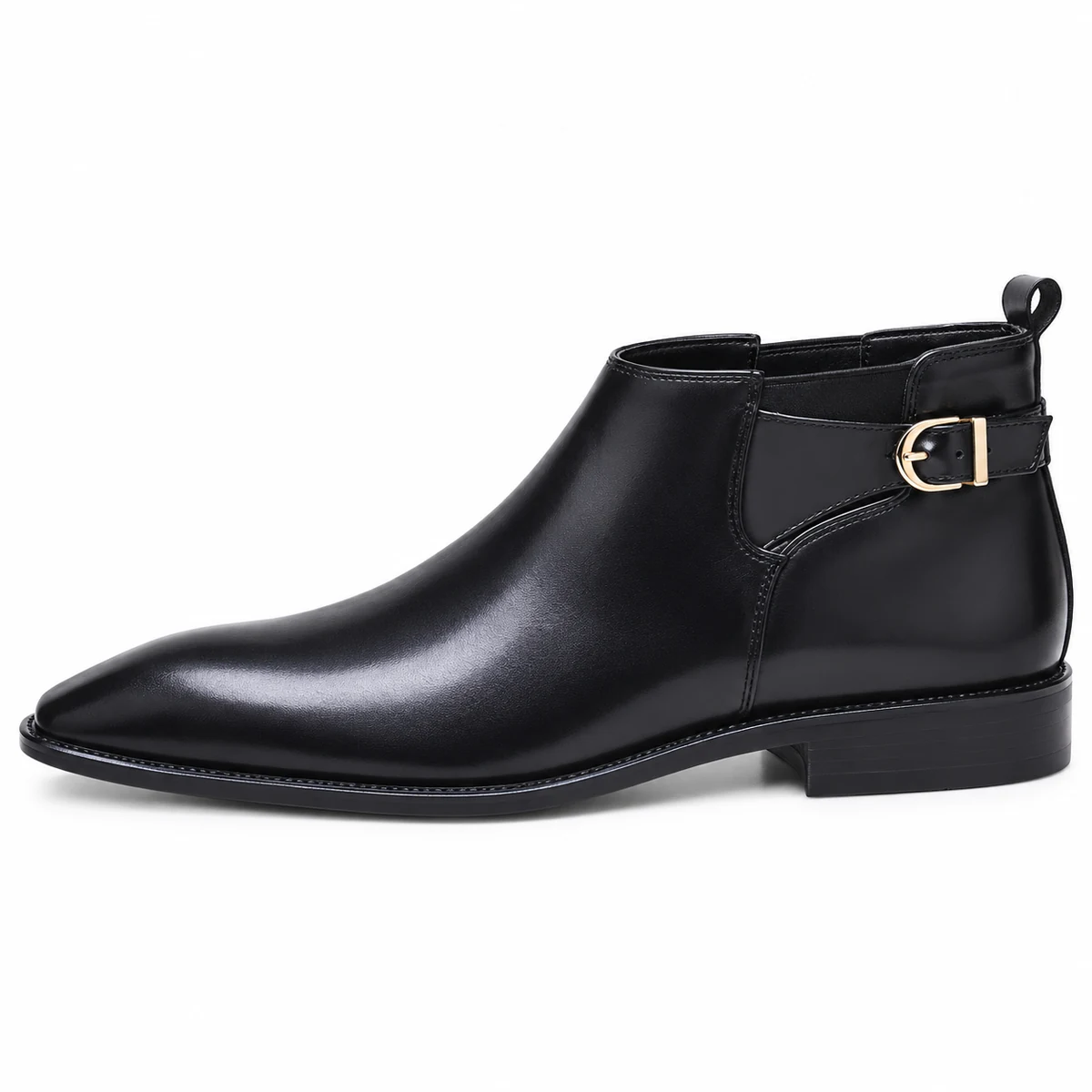 Chaussures homme noires à brides et finition lisse pour style moderne