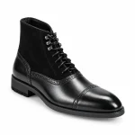 Bottines homme noires à lacets avec bout cousu élégantes pour homme