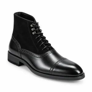 Bottines homme noires à lacets avec bout cousu élégantes pour homme