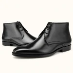 Bottines homme noires à lacets avec bout pointu
