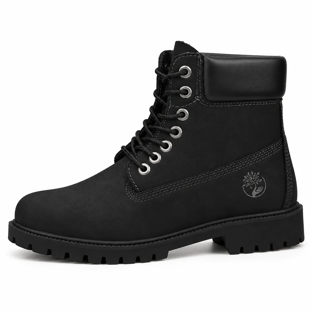 Détails des bottines homme noires avec lacets et col lisse pour homme