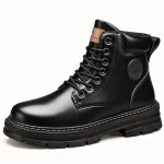 Bottines homme noires à lacets avec détails zippés élégantes