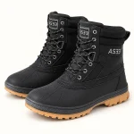Bottines homme noires à lacets avec semelle marron élégantes