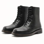 Bottines homme noires à lacets et talon bas en cuir élégantes