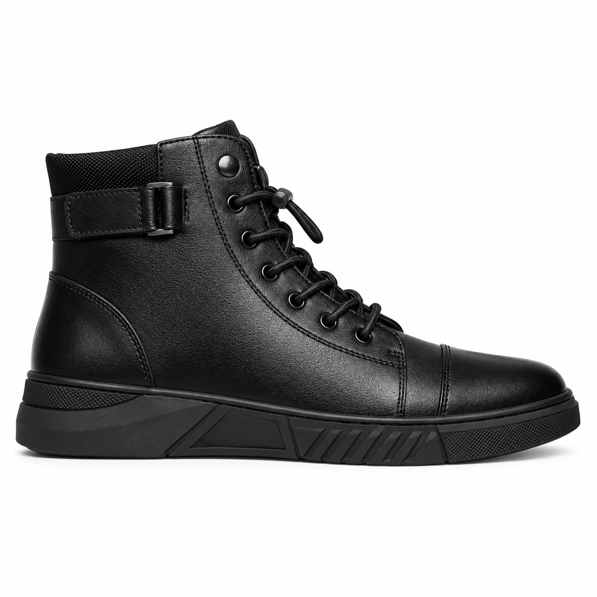 Détails des bottines homme avec bride et fermeture éclair noire