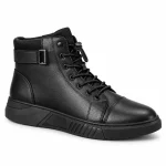 Bottines homme noires à lacets avec zip et bride élégantes