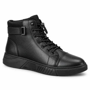 Bottines homme noires à lacets avec zip et bride élégantes