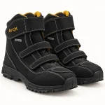 Bottines pour homme noires à trois scratchs avec surpiqûres élégantes